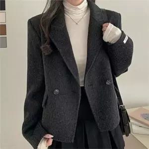 [라일리여성의류] Rly 크롭 자켓 미디 블레이저 가을 겨울 세미 코트