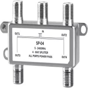 NEWCARE Digital 4-Way Coaxial Cable Splitter 5-2400MHz RG6 및 호환 위성 케이블 TV 안테나 시스템 고속