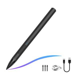 SSS GRGB STYLUS PEN FOR MICROSOFT SURFACE PRO9 /8 /X /7 /6 /5 /4 /3 GO 3 /2 /1 /LAPTOP /STUDIO /BOOK 4 WITH 4096 TILT PRESSURE PALM REJECTION MAGNETIC ATTACHMENT RECHARGEABLE BLACK