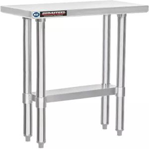 DuraSteel 24x12 스테인리스 스틸 작업대 - NSF 상업용 준비 금속 야외 피자 오븐 스탠드 언더 선반 포함
