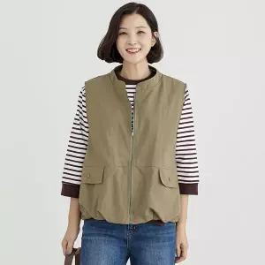 [하프클럽/], () (빅사이즈)(66-88) 룰 집업 바스락조끼 4VE508216 엄마옷 중년여