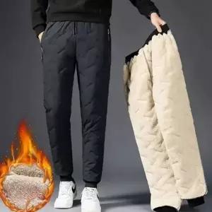 남성 융털 바지 기모 안감 겨울 남성 방한 바지 보온 패딩 방수 방풍