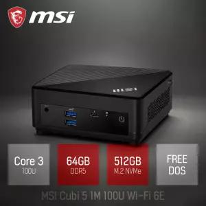 ⓒ MSI Cubi 5 1M 100U Wi-Fi 6E C3-100U 64GB 512GB / 산업용 주식용 기업용 작고 가벼운 초소형 미니PC