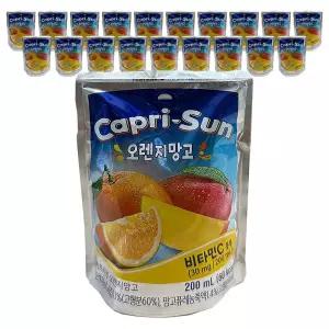 카프리썬 오렌지망고 200ml x 20입 (10입x2박스)/과일/주스/파우치/음료/과즙/음료수/대용량/갈증/탕비실