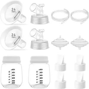 Spectra S2 S1 9 Plus SG Medela Lansinoh 펌프용 24mm 타원형 소프트 림 플랜지와 와이드 마우스 베이스