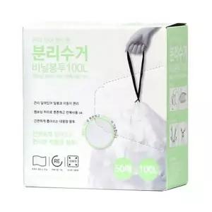 우림 끈이 있어 편리한 분리수거 비닐봉투 100L 50매 76cmx80cm 1개입 h-WFPRL16