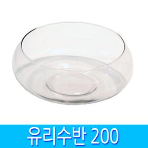 유리수반 200 소형 원형 유리 수경 식물 재배
