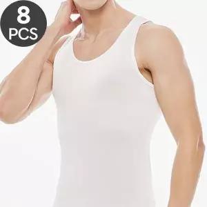 제임스딘 남성 메리야스 런닝셔츠 면런닝 런닝구 흰런닝 민소매 나시 조끼 런닝 8매