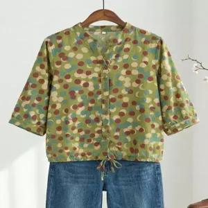 [넬리]도트 린넨 7부소매 셔츠_ND2BL500
