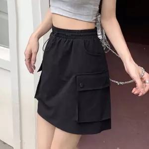 스트링 카고 미니스커트 여성 데일리 치마