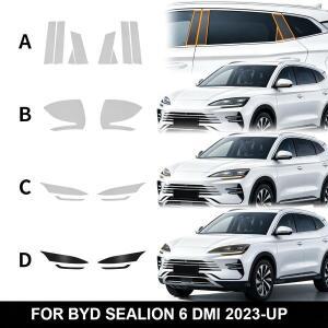 호환 BYD 송 플러스 DM-i 씰라이언 6 2023-2025 헤드라이트 B필러 리어뷰 TPU 투명 보호 필름 PPF 스티커