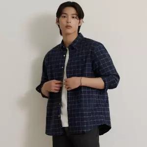빈폴 멘 FW26 스몰 체크 셔츠 - 네이비 BC6864C13R