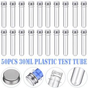 나사 캡 캡슐이 있는 플라스틱  튜브  PET 병  알루미늄 캡 포장 튜브  30ml  50 개