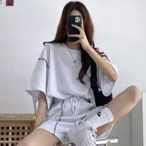 세트 반팔 반바지 여름 트레이닝복 데일리 여성티셔츠 여자 면