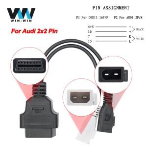 AUDI 자동차 진단 케이블  2P + 2X2 핀-OBD2 16 핀 암 커넥터  OAG 어댑터 익스텐션 ODIS