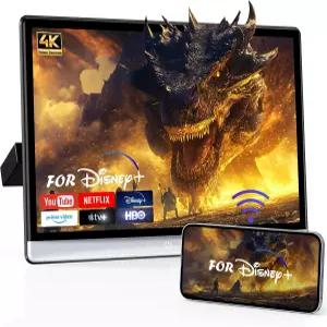 WONNIE 16인치 뒷좌석용 자동차 TV 4K 안드로이드 헤드레스트 모니터 4G+64G 휴대용 후방 엔터테인먼트