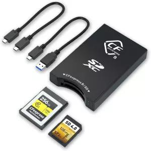 10Gbps CFexpress Type B 및 SD UHS-II 듀얼 슬롯 메모리 카드 리더기 USB 3.1 Gen 2 Reader로 동시에 2장