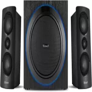 Elimavi 2.1 컴퓨터 스피커 시스템 6.5 서브우퍼 120W RMS 블랙 3웨이 디자인 2 X 1 트위터 4 x 2.75