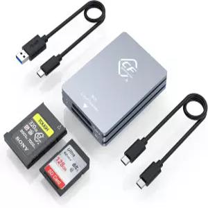 CFexpress Type A 및 SD 듀얼 슬롯 메모리 카드 리더기 10Gbps USB 3.2 Gen 2 어댑터 C to 케이블 포함