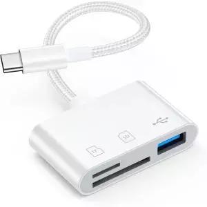 안드로이드용 USB C SD 카드 리더 어댑터 S26/S25/S24 17 Pro Max/17e/16e/16 Plus용 Micro 플러그 앤