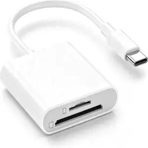 17용 SD 카드 리더기 USB C MicroSD 어댑터 디지털 카메라 메모리 15 16 Air Pro용 Type - 2개 슬롯