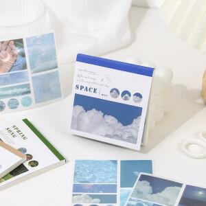 50 장 패턴 Washi 종이 Ins 스티커 책 스크랩북 저널을위한 미적 풍경 앨범 일기 DIY Paers