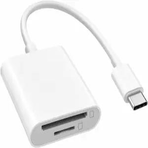 17/16/15 Pro/Air Android 및 PC용 2-in-1 USB-C SD MicroSD 카드 리더기 플러그 앤 플레이 어댑터 최대