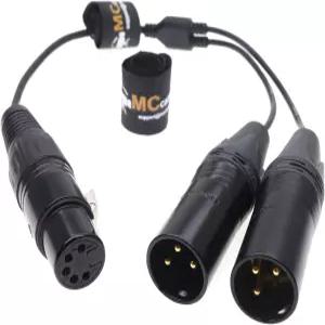 오디오 Y 코드 XLR 5핀 여성형에서 듀얼 30cm/12