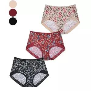 꽃무늬 여성속옷 할머니속옷 편한 베이지 레드 블랙 삼각 선물용