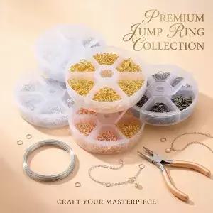 410mm 철 합금 점프 링 880개 세트 보관 박스 커넥터로 DIY 주얼리 제작과 공예용 5가지 색상 제공