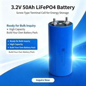 50Ah 3.2V 60145 리튬 인산철(LiFePO4) 배터리 - 재생 에너지 시스템용 DIY 12V, 48V 충전식 셀