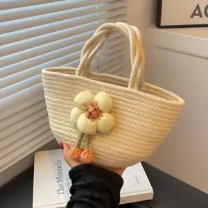 가방 비치 별별창고 로프백 플라워 토트백 베이직 여름 스몰 미니