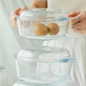 오븐그릇 사각 전자레인지 3size 용기 오븐용기 뚜껑 내열유리찜기 내열유리