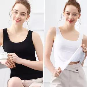 여자 여성 무봉제 심리스 민소매 모달 나시