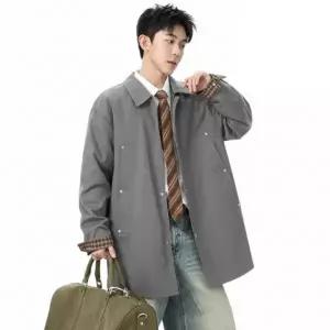 남성 가을 트렌치 봄 하프 반 빅사이즈 코트 자켓
