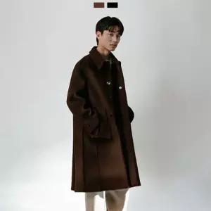 남자 더블포켓 롱코트 오버핏 클래식 코디룩