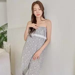 [하프클럽/알콩단잠]여름 샤워로브 실크샤무즈 랩가운 원피스 여성 골프 샤워가운 골프장