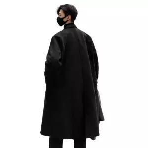 남자롱코트 남성 버클 칼라 코트 윈드 겨울 금속 정장 장식 가을 브레이커