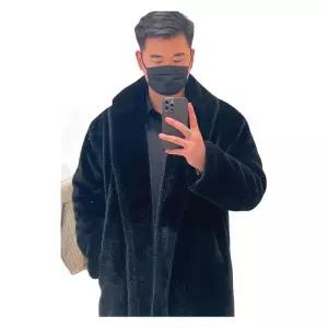 남성 코트 아우터 롱코트 겨울용 퍼 보온 무스탕 오버핏 겨울 남자 울