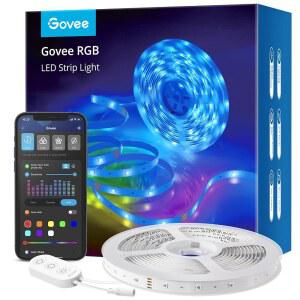 GOVEE 스마트 RGB LED 스트립 조명 16.4FT ALEXA 및 GOOGLE ASSISTANT와 연동 가능 | APP WIFI 제어 1600만 가지 색상 DIY 모드 64가지 씬 음악 동기화 침실 홈 데코용