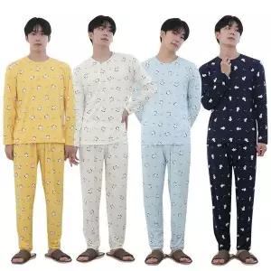 [하프클럽/]남성 여성 빅사이즈 주니어 스판 부드러운 잠옷 세트