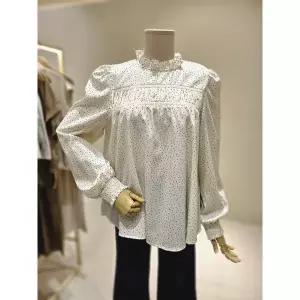 한정수량 플라스틱아일랜드 벨벳 테이프 도트 블라우스 PQ4WB082 2857734
