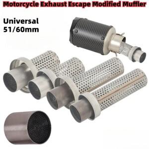 [호환품]51mm 60mm 범용 바이크 오토바이 배기구  머플러 탈착식 촉매 DB 킬러 소음 감소 정화기