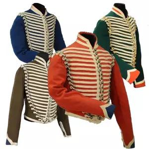 밀리터리 야전 상의 하의 세트 군북 제2제국 1845-1869 Hussard 연대의 Dolman 의상 자켓 재킷 장교 군복