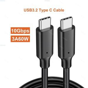 10Gbps USB C to Type 케이블 데이터 코드 3A 60W PD 고속 충전 숏 USB3.2 (SSD 하드 디스크 카메라 노트북