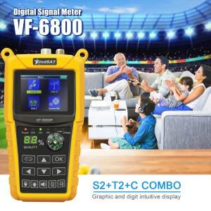 VF-6800P HD 디지털 위성 탐지기 검출기 파인더 콤보 DVB-T2/DVB S2/DVB C TV 수신기 DVB T2 튜너용 미터