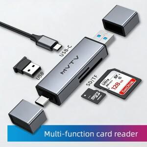 4in 1 카드 리더 USB&USB C to SD MicroSD TF 썬더볼트 3 PC 노트북 액세서리 스마트 호환 메모리 카드리더