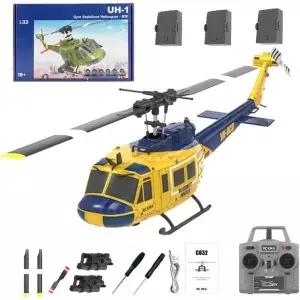 YOMTDIY UH-1 휴이 원격 조종 헬리콥터 RC ERA C032 1/48 스케일 6CH 2.4G 자이로 안정화 비행기 뒤집힌