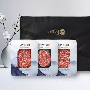 [농협안심한우] 1+등급 한우 선물세트 4호 등심+안심+채끝살/각300g/총900g