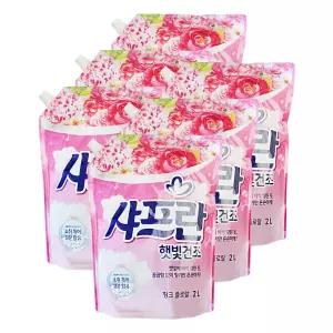 엘지 샤프란 햇빛건조 섬유유연제 핑크 플로랄 2L 6개